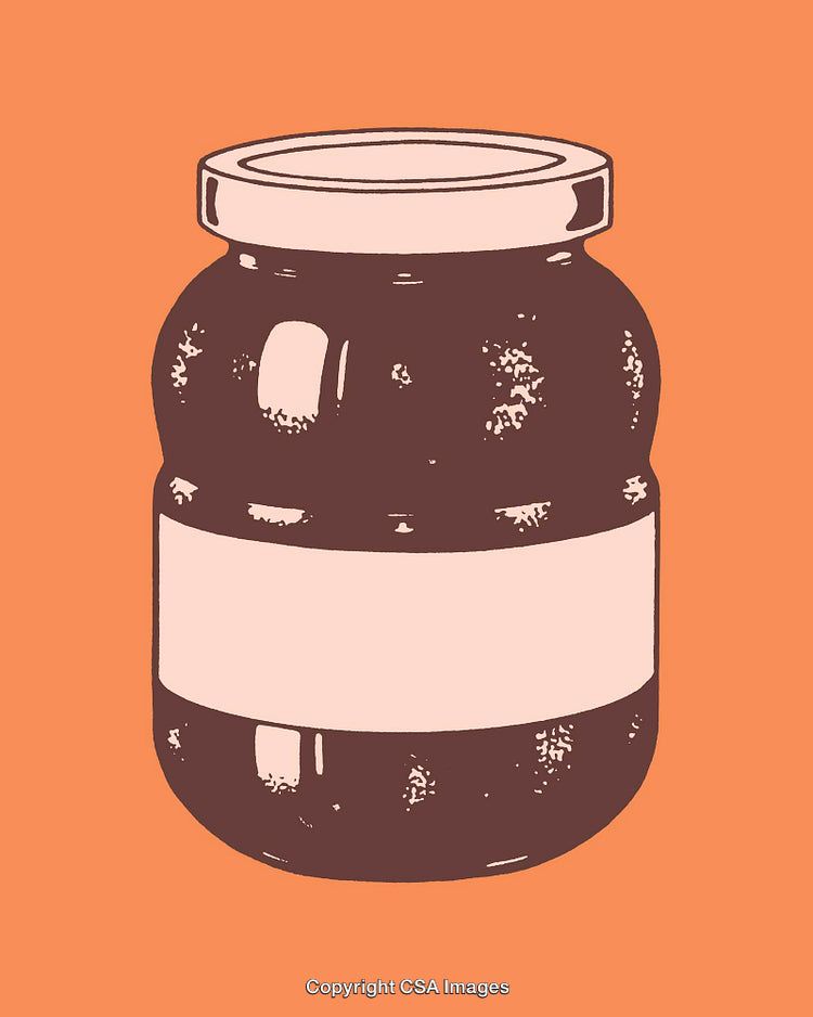 Color Line Art Illustration of a Jar with Abstract Detailing