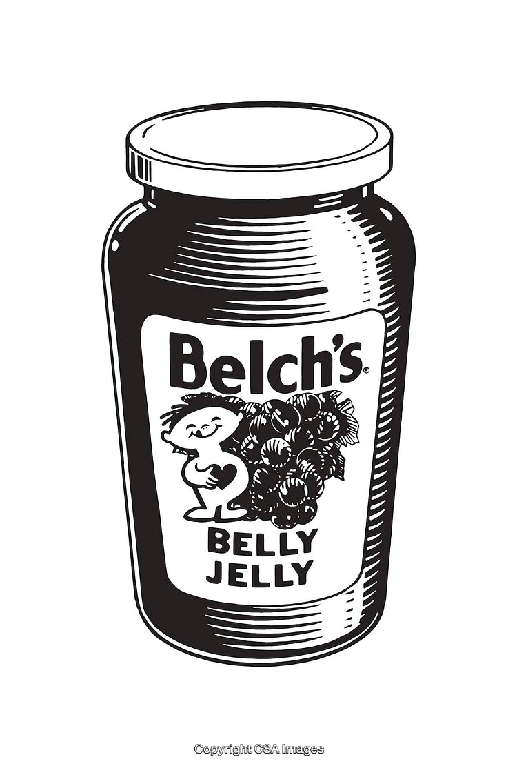 Black and White Line Art Illustration of a Jam Jar Design