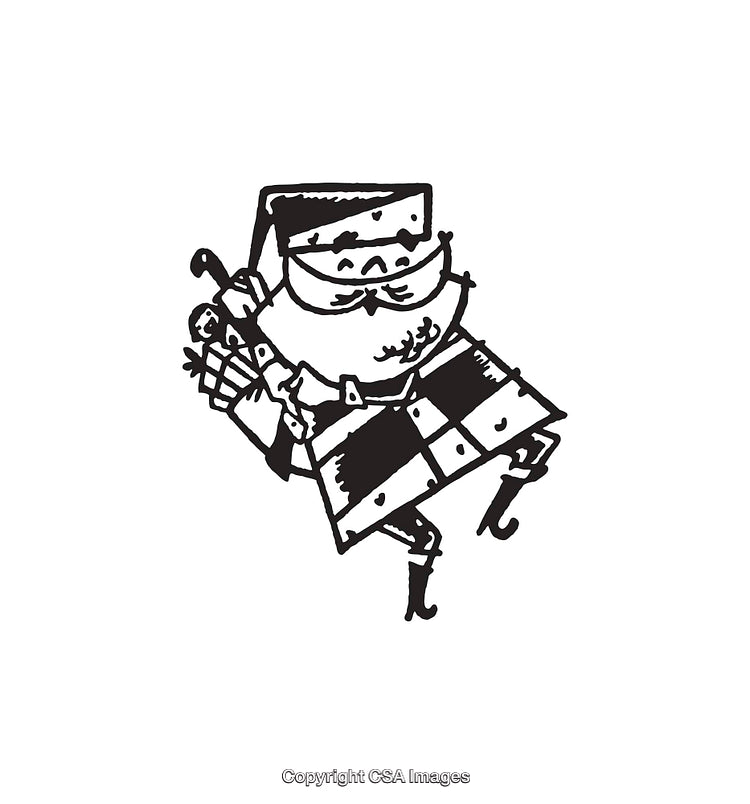Illustration of a Scottish Bagpiper in Traditional Attire with Black and White Style
