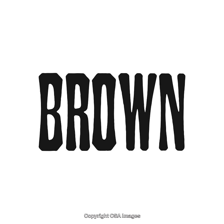 Stylish Typography Featuring Bold Black Text Spelling "Brown" on White Background