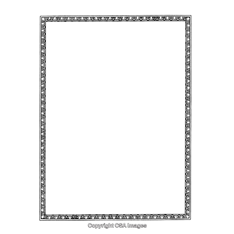 Elegant Black And White Decorative Border Illustration With Intricate Patterns