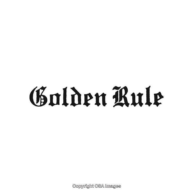 The Golden Rule Phrase in Elegant Gothic Blackletter Typography on White