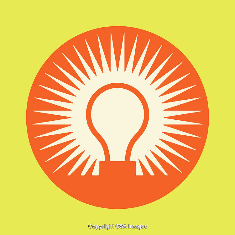 Abstract Light Bulb Illustration Representing Ideas and Creativity in Bold Colors