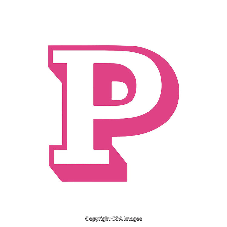 Bold Letter P in Vibrant Pink with Clean Design