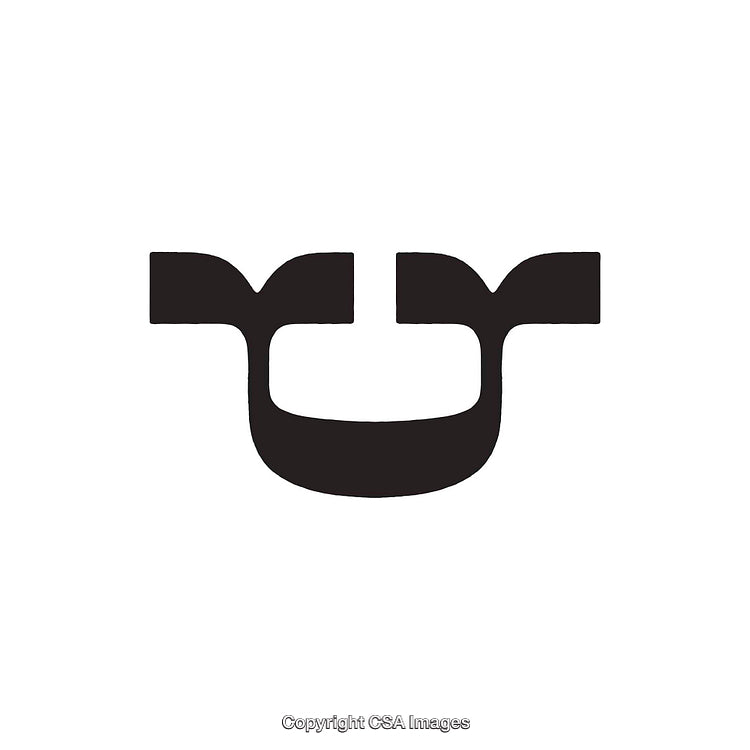 Creative Representation of Letter U in Abstract Silhouette Design