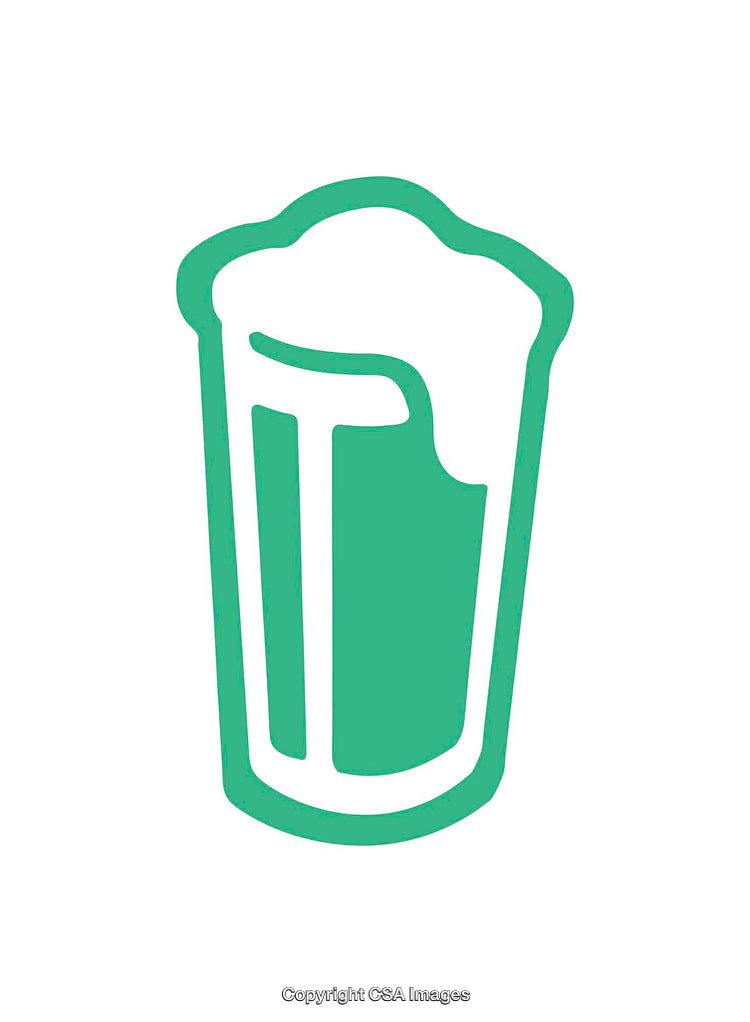 Minimalist Icon of a Drink Cup Design in Green
