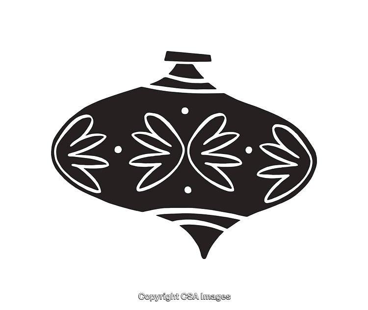 Stylized Black and White Ornamental Line Art Illustration