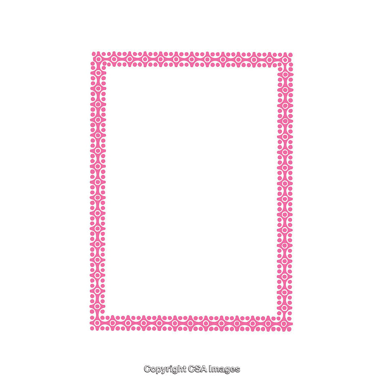 Modern Pink Decorative Border Design with Circular Pattern on White Background