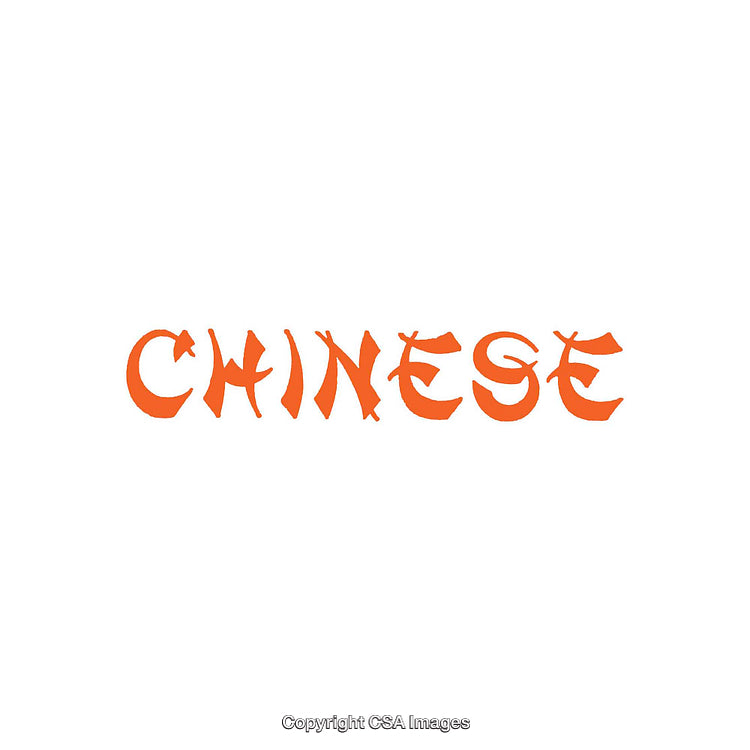 Bright Orange Chinese Text on a White Background Representing Asian Concept