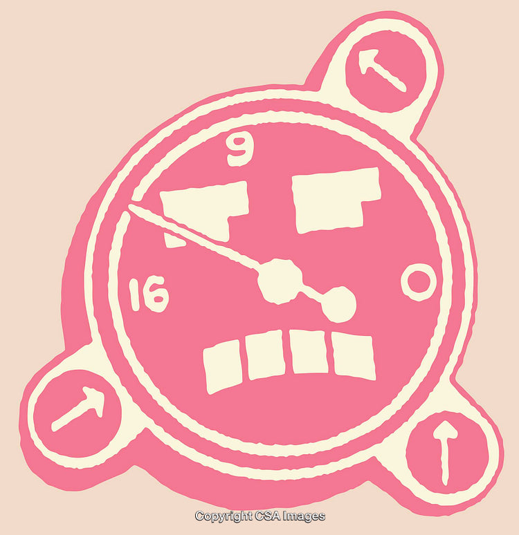 Abstract Clock Illustration With Expressive Features in Pastel Colors