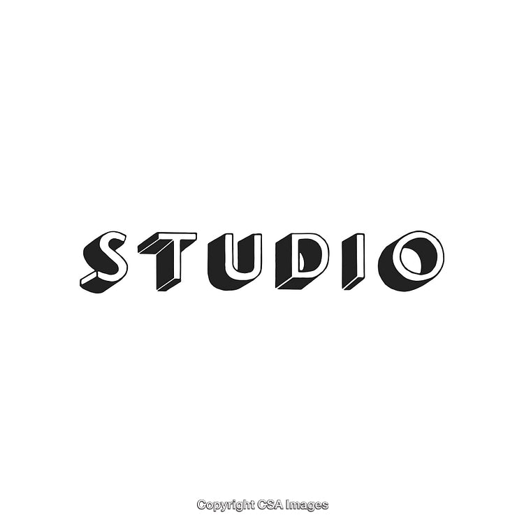Stylish Black and White Studio Text Design on a Clean Background