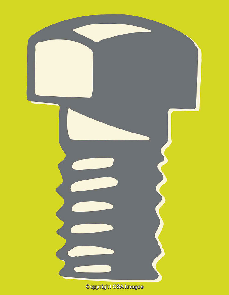 Colorful Illustration of a Screw Bolt on a Vibrant Background