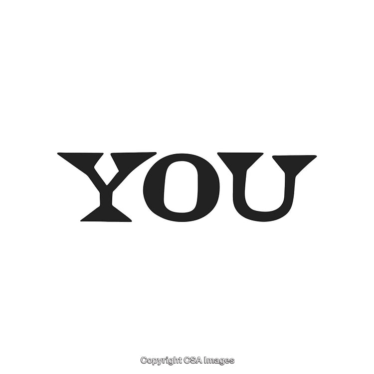 Black Bold Text 'You' On White Minimalist Background