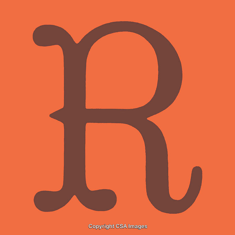 Artistic Representation of the Letter R in Retro Style Typography