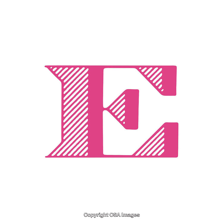 Detailed Pink Letter E on a White Background