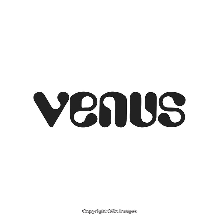 Retro-Styled Typography Featuring the Word "Venus" in Bold Black Font