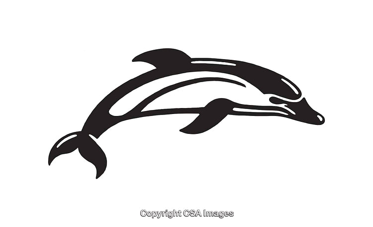Black and White Dolphin Line Art Silhouette Drawing with Elegant Design