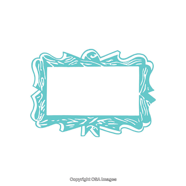 Elegant Blank Frame With Decorative Border in Pastel Blue on White Background