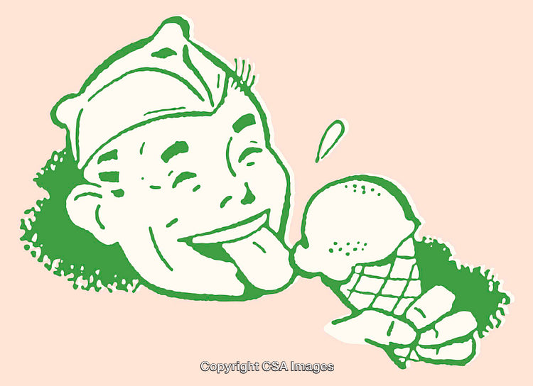 Vintage-Inspired Line Art of a Joyful Ice Cream Theme