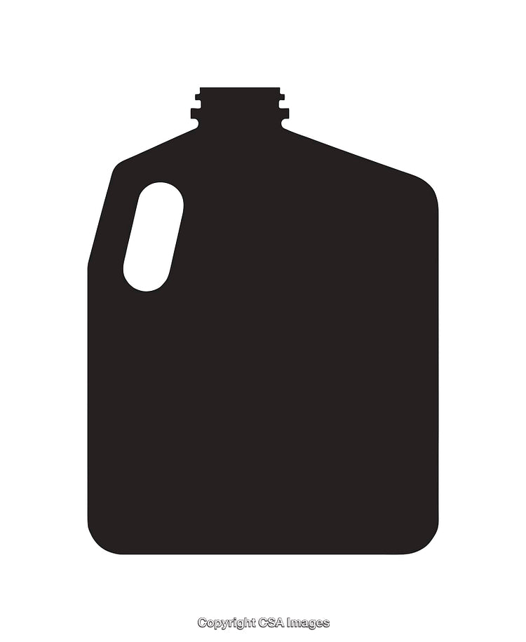 Silhouette of a Plastic Jug with Handle and Lid in Black