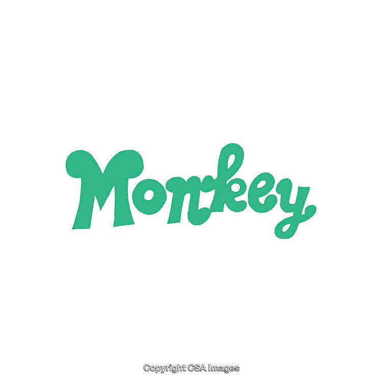 Green Single Word Monkey in Playful Font Style