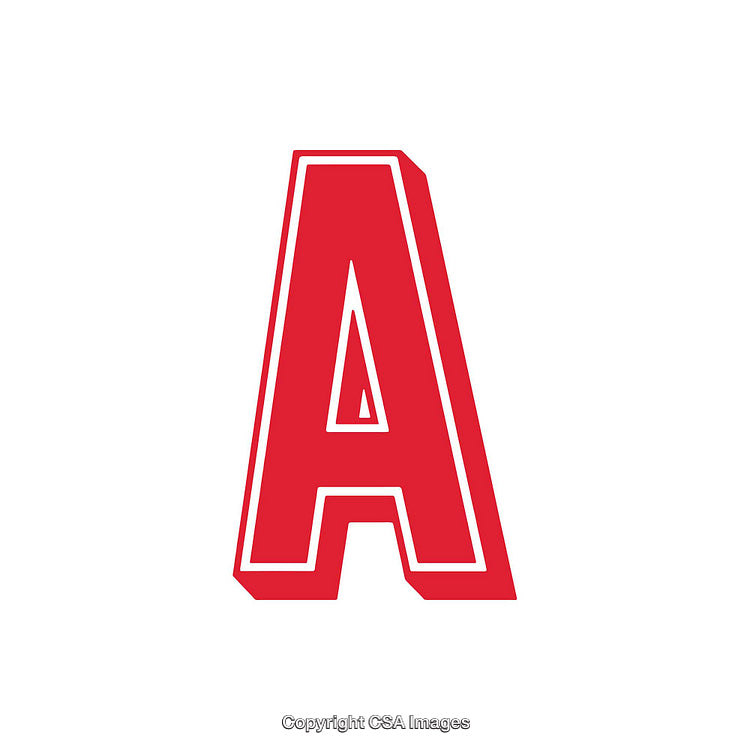 Bold Red Letter A Isolated on a White Background