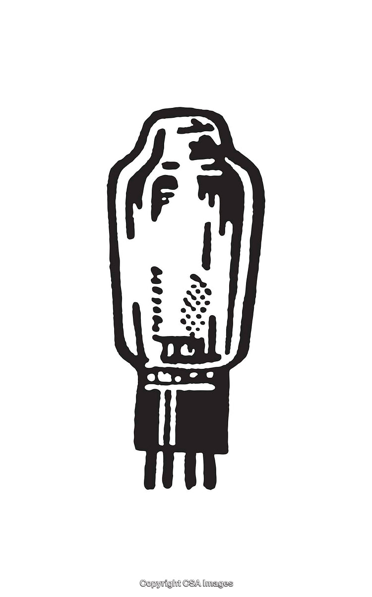 Black And White Retro Tube Line Art Illustration