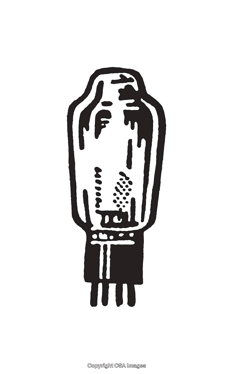 Black And White Retro Tube Line Art Illustration