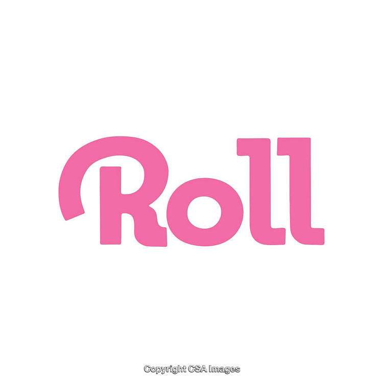 Pink Roll Logo Design in Stylish Typography on White Background