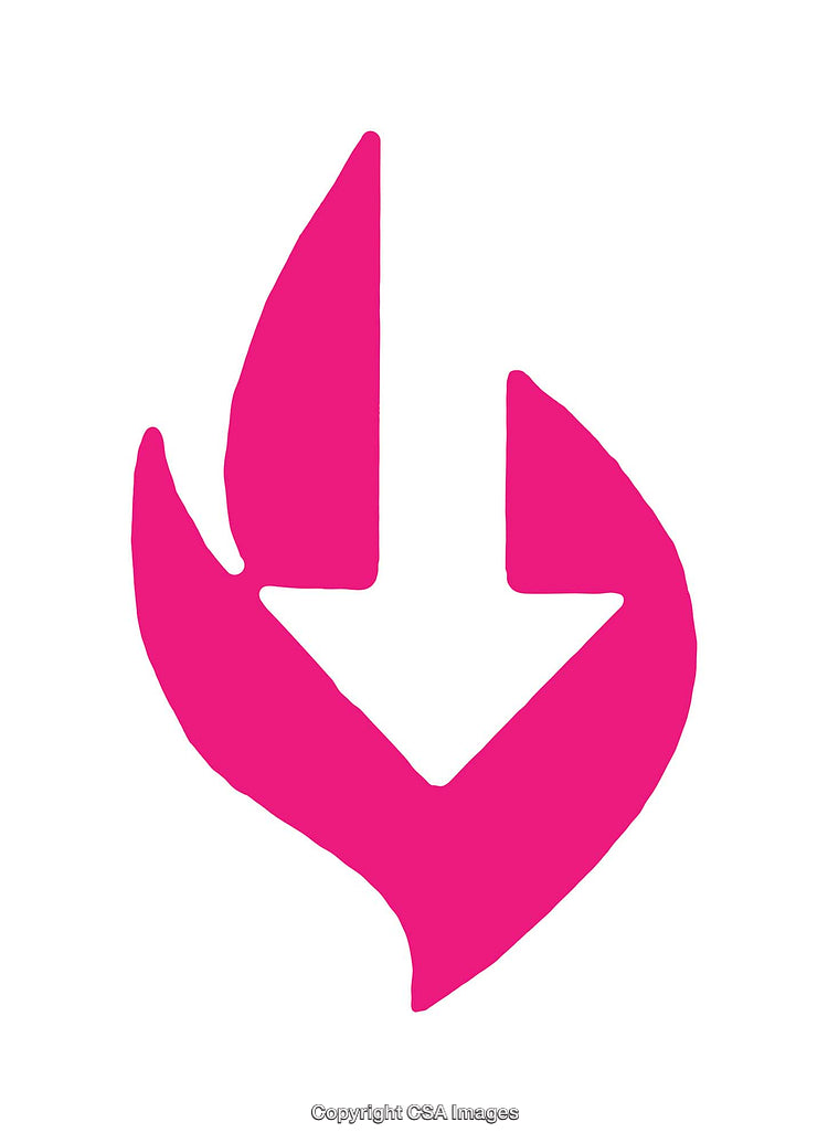 Pink Abstract Flame Shape Highlighting Iconographic Simplicity