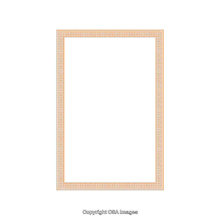 Elegant Rectangular Border with Ornamental Design on White Background