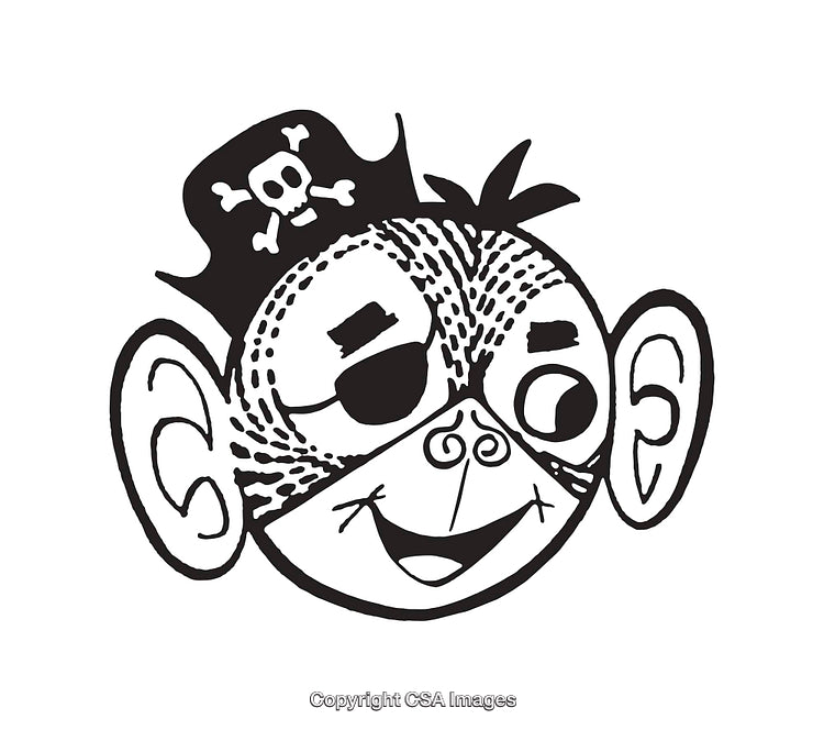 Cartoon Illustration of a Pirate Character With Playful Expression