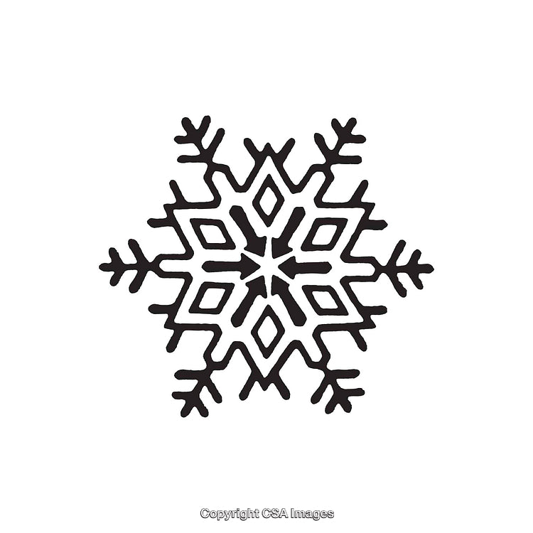 Geometric Symmetry of a Stylized Black Snowflake on White Background