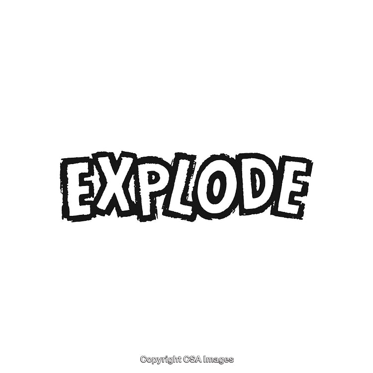 Bold Text Illustration Featuring the Word Explode in Comic Style