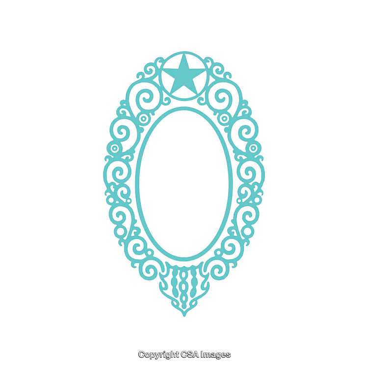 Decorative Ornate Frame with Intricate Design and Star Emblem