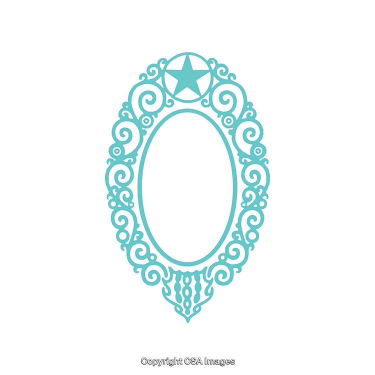Decorative Ornate Frame with Intricate Design and Star Emblem