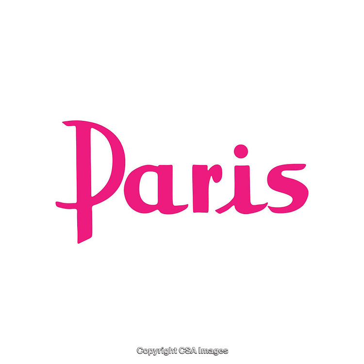 Vivid Pink Typography Display of the Word 'Paris' in Bold Style