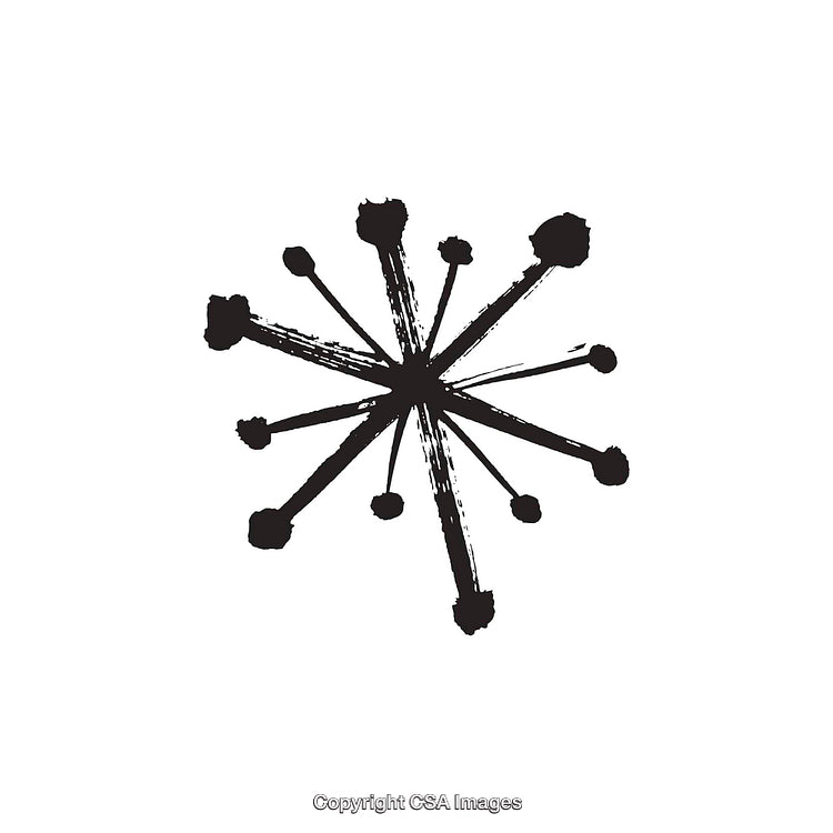 Abstract Black Ink Splash with Bold Geometric Shape Design