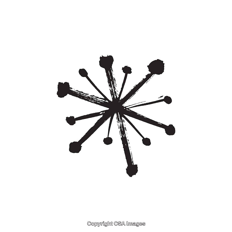 Abstract Black Ink Splash with Bold Geometric Shape Design