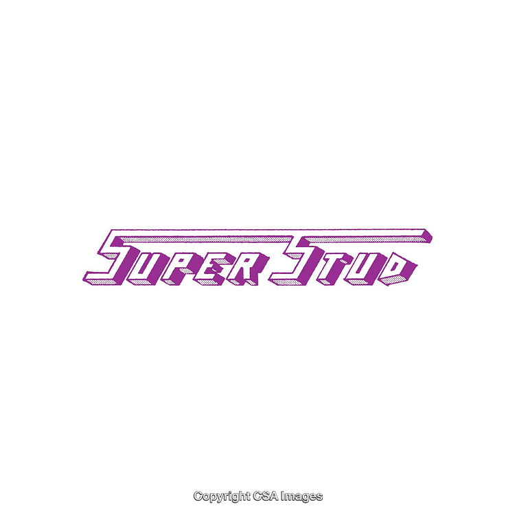 Purple Super Stud Logo on White Background Design