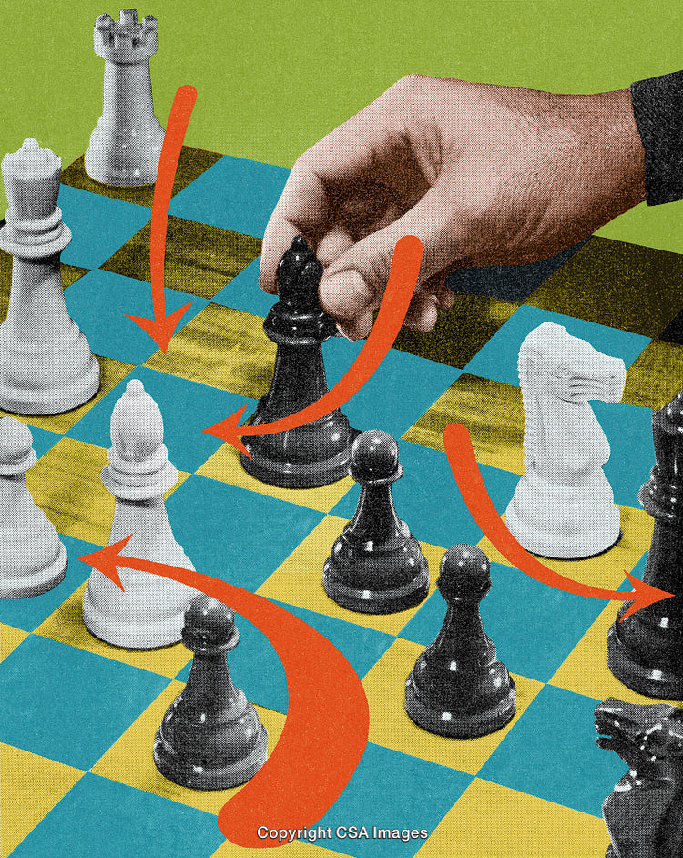Strategic Chess Board Gameplay Highlighting Moves with Vibrant Illustrations