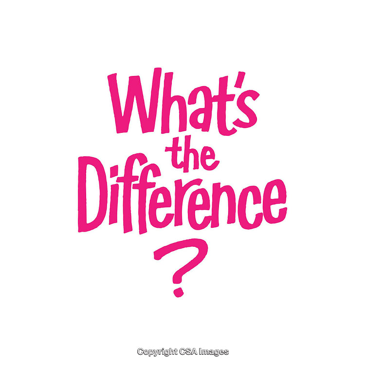 What's the Difference Text in Bold Pink on White Background
