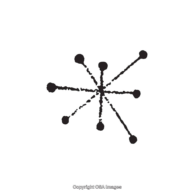 Abstract Geometric Black Dingbat with Radial Lines on White Background