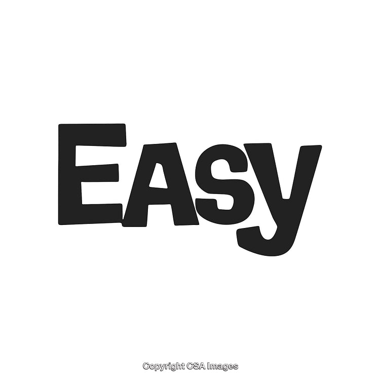 Simple Bold Black Text Reading 'Easy' on Clean White Background