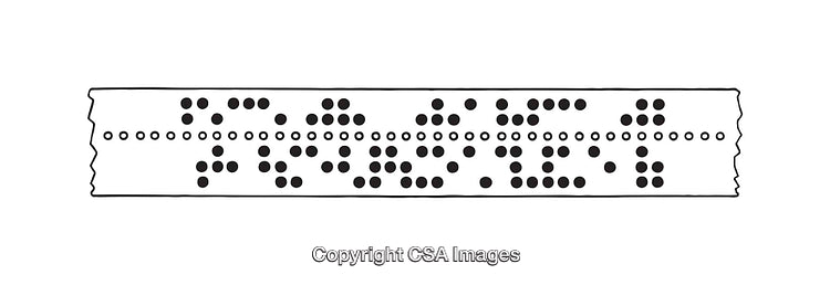 Linear Diagram of Data Transmission Using Pre-Digital Punched Tape Coding