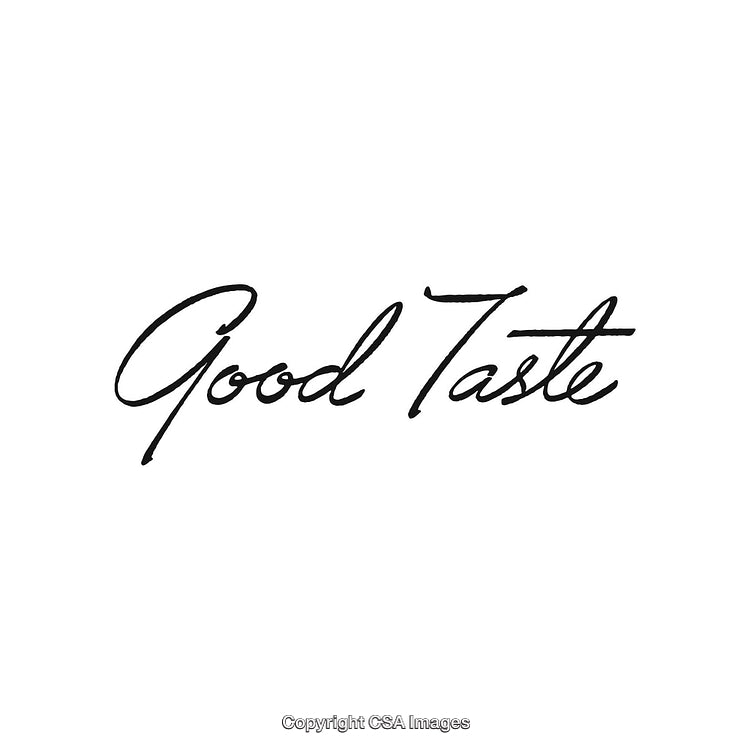 Elegant Minimalist Typography Design Featuring the Words 'Good Taste' in Script