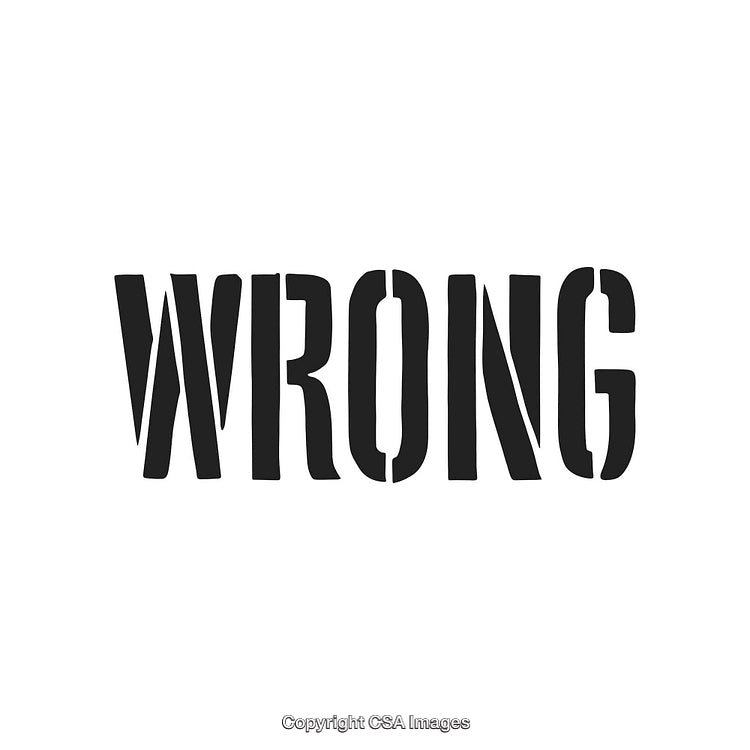Bold Black Text 'Wrong' on a Clean White Background for Conceptual Messaging