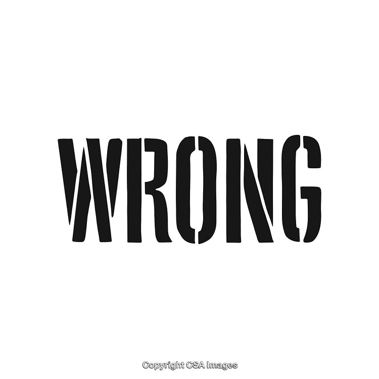 Bold Black Text 'Wrong' on a Clean White Background for Conceptual Messaging