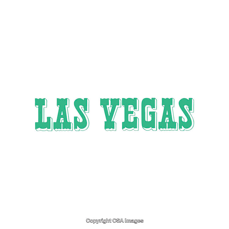 Vintage Green Las Vegas Typography on a White Background