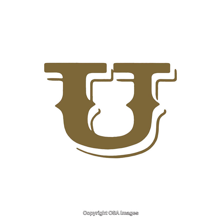 Artistic Representation of the Letter U in Distinct Typography Style